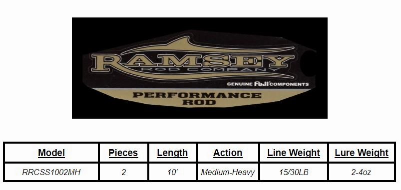 10' Medium Heavy 2pc Spinning Surf Rod -  (RRCSS1002MH)