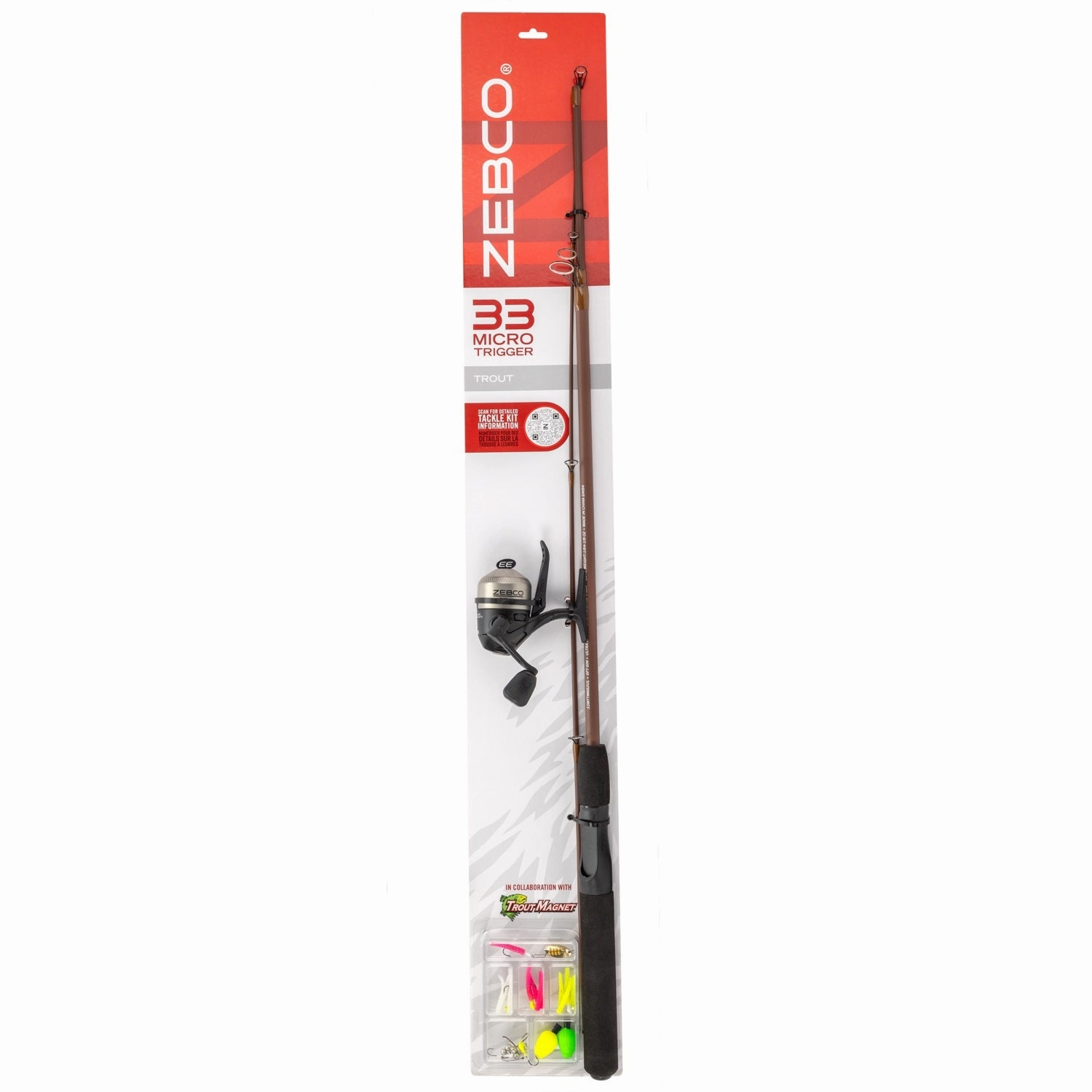 33 Micro Trigger 6'6" Ultra Light 2-Piece Telescopic Spincast Combo with Trout Magnet Tackle