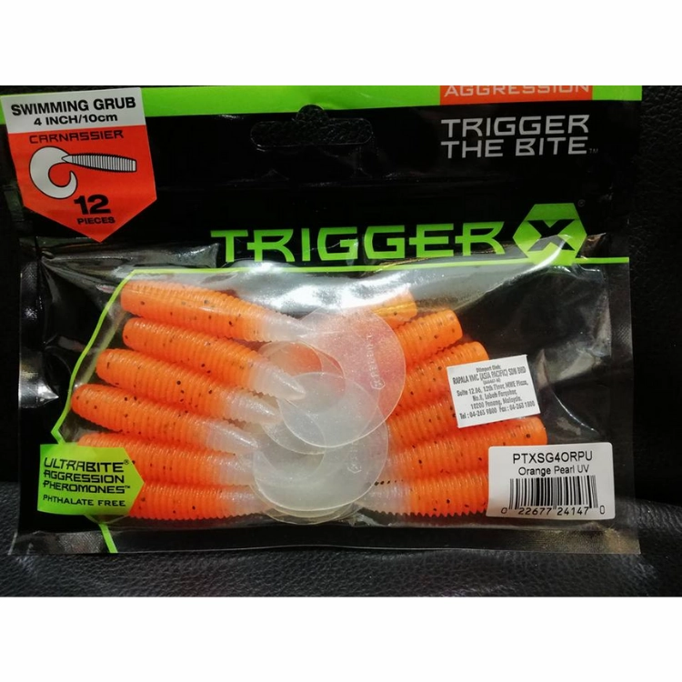 Aggression TriggerX Swimming Grub Carnassier | Size: 4inch/10cm | 4.87g | 12pcs/pk
