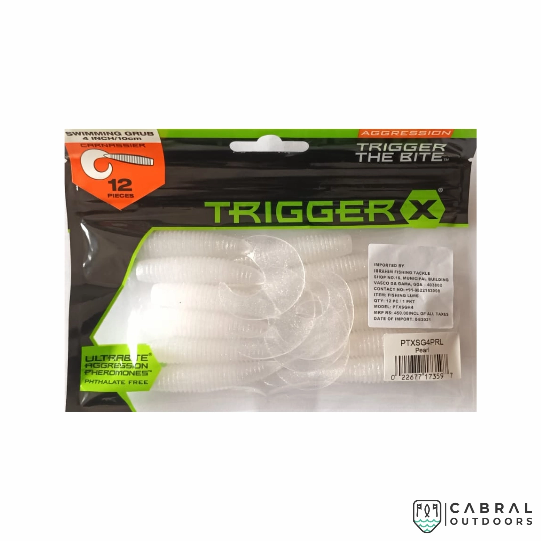 Aggression TriggerX Swimming Grub Carnassier | Size: 4inch/10cm | 4.87g | 12pcs/pk