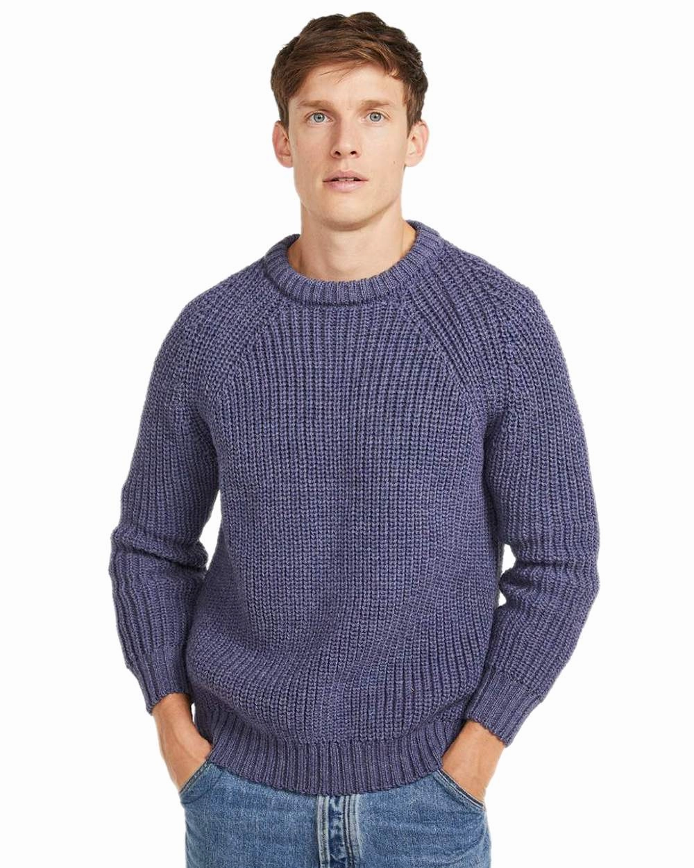 Aran Mens Fisherman Raglan Crew Sweater