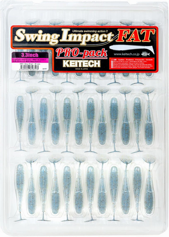 Keitech Fat Swing Impact 3.3 inch Soft Paddle Tail Swimbait - 30 Bait Pro Pack