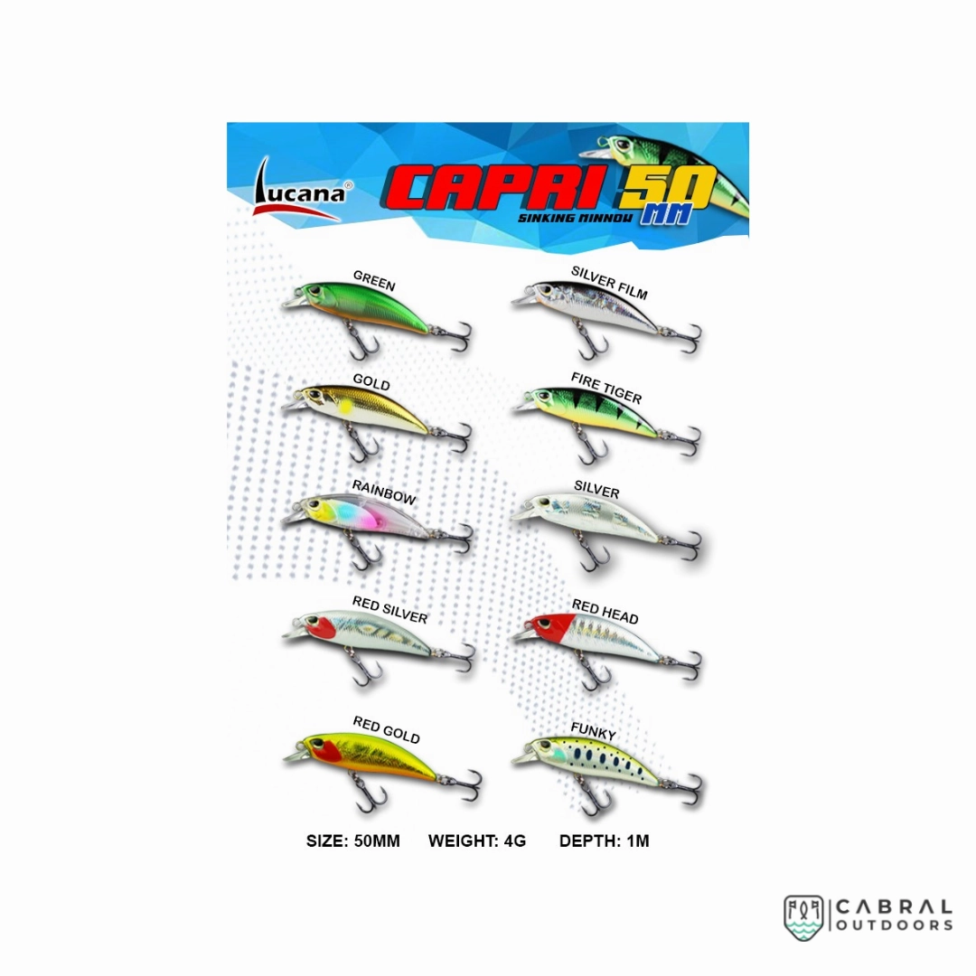 Lucana Capri 50 Sinking Lure | Size: 50mm | 4g | 1pcs/pkt