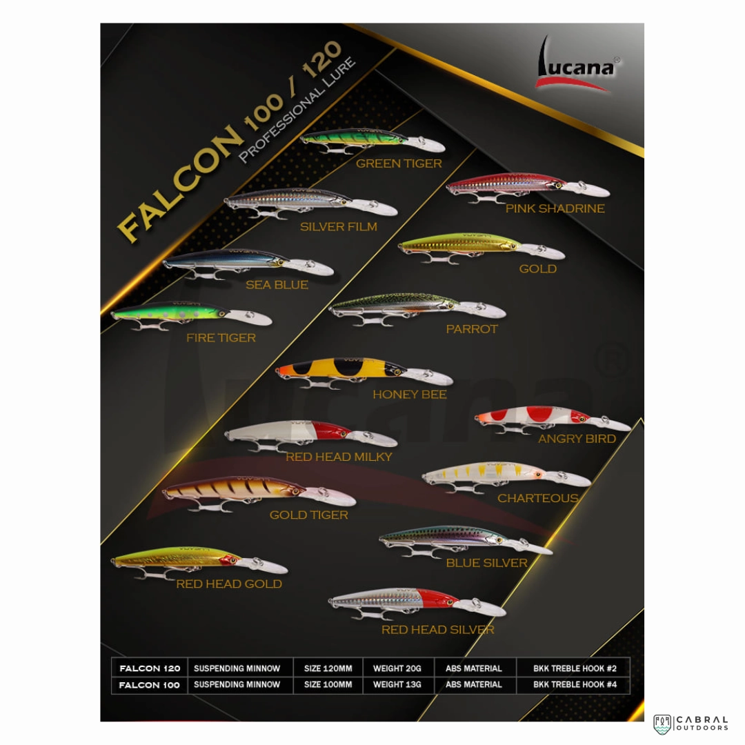 Lucana Falcon 100- 120 Hard Lure | Size:110mm-120mm | 13g-20g