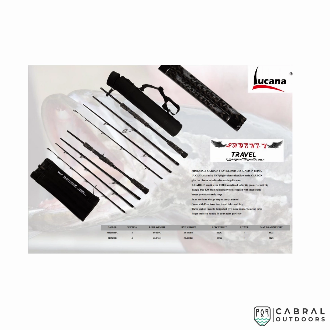 Lucana Phoenix X Carbon Technology 7ft-8ft Spinning Travel Rod
