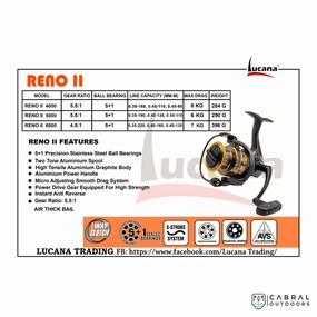 Lucana Reno II 800-6000 Spinning Reel
