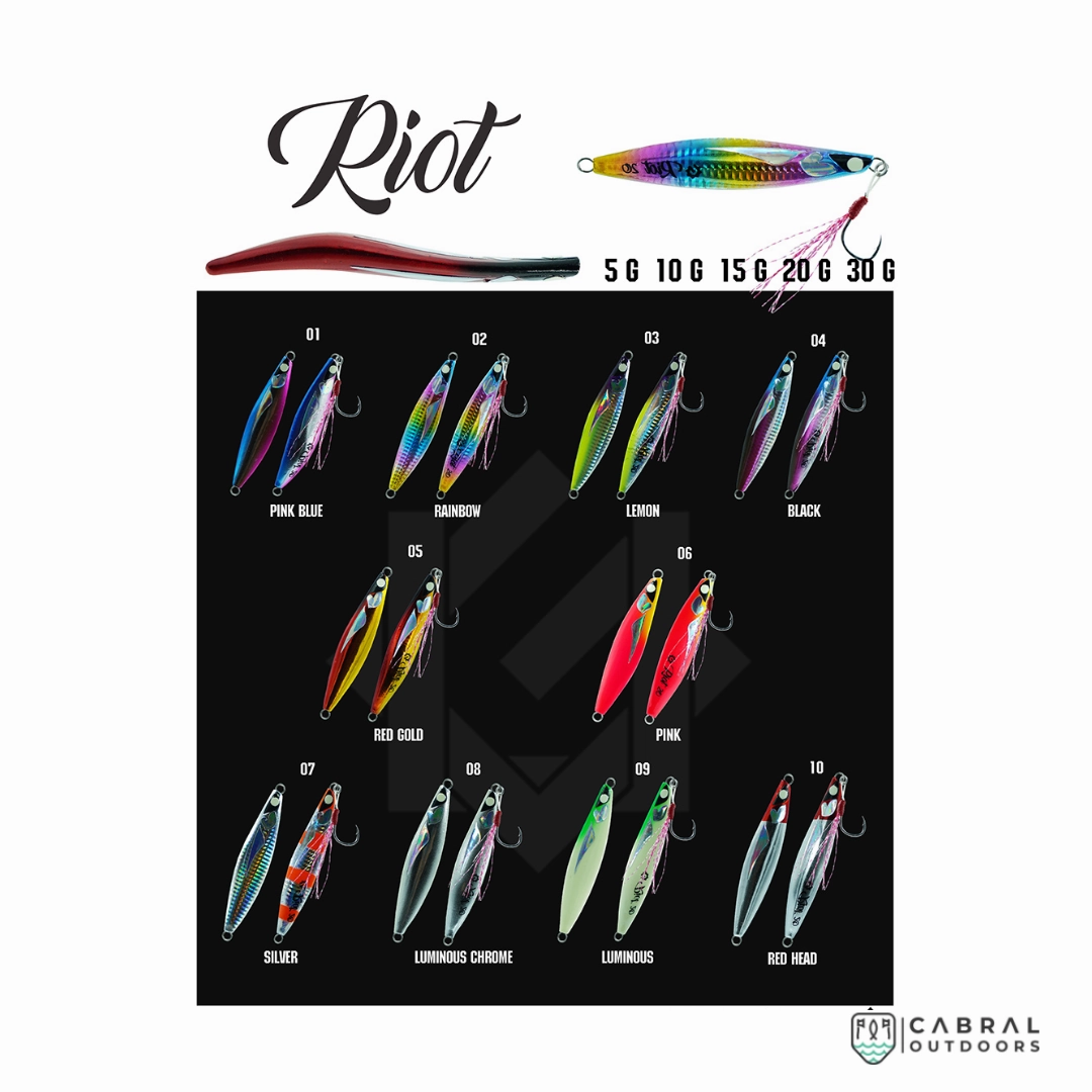 Lures Factory Riot Underground Metal Jig (with hook) | Size: 6cm-7.2cm | 5g-30g