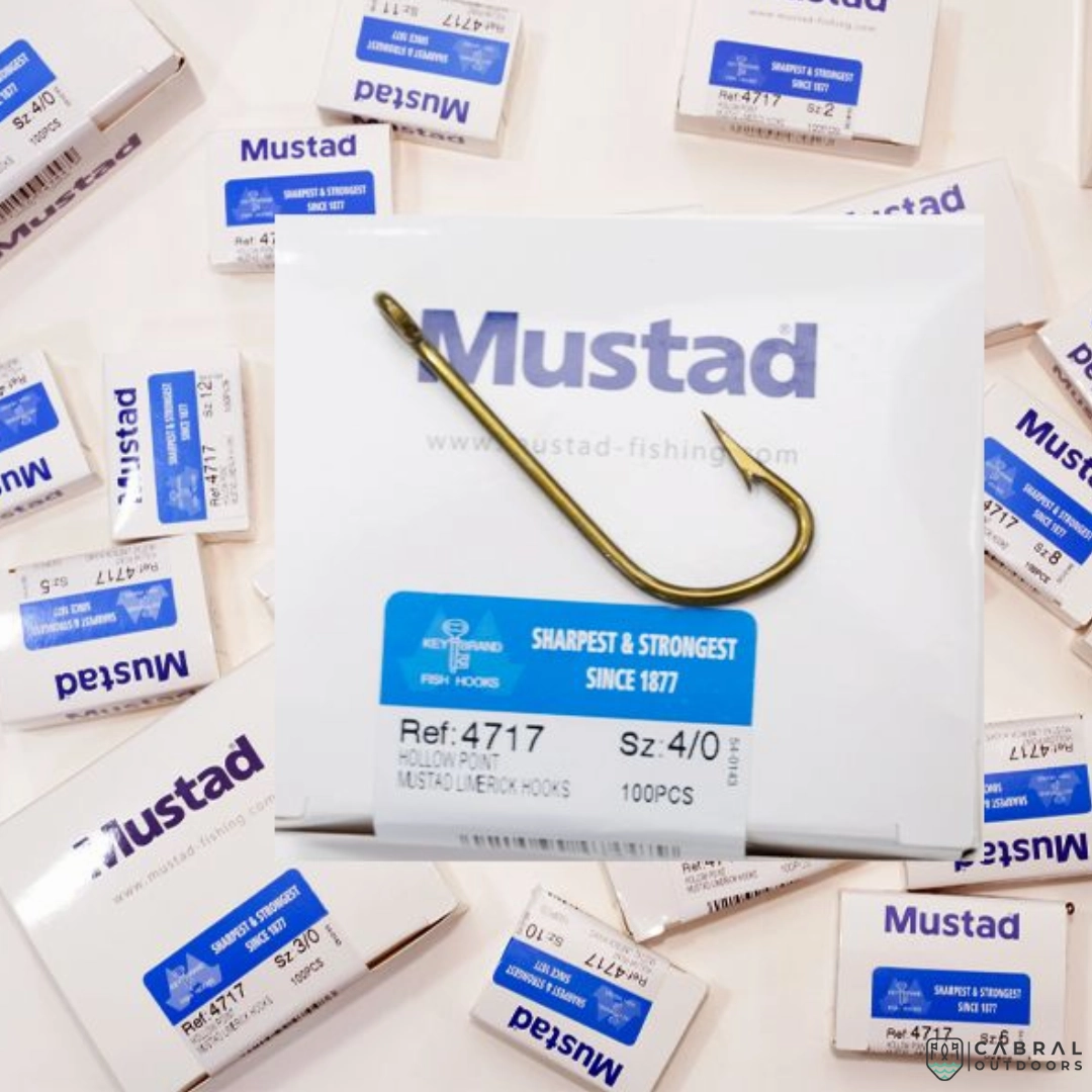 Mustad Hollow Point Limerick Hook 4717  |100 Pcs| Size: 1-20