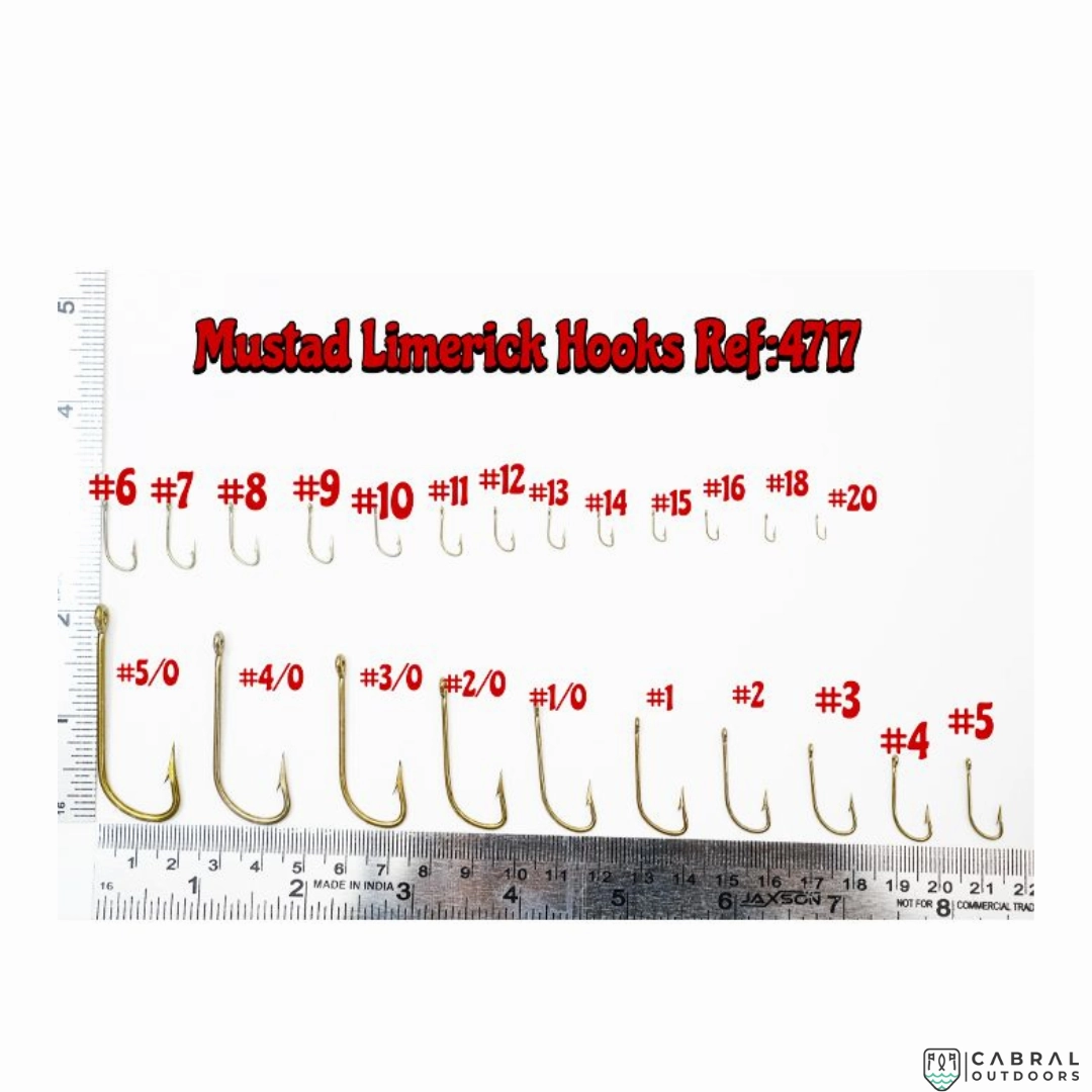 Mustad Hollow Point Limerick Hook 4717  |100 Pcs| Size: 1-20