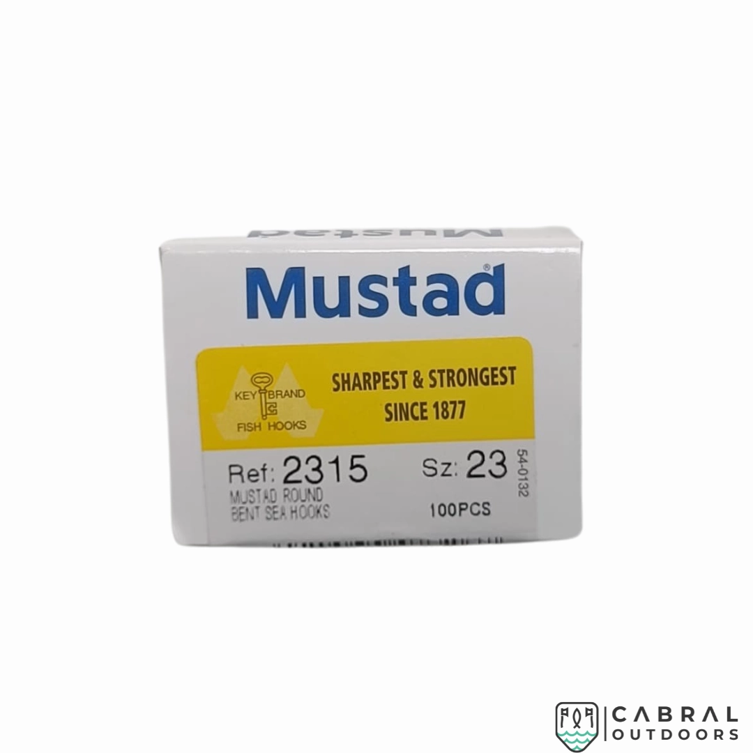 Mustad Round Bent Sea Single Hooks 2315 |100 Pcs| Size: 10-25