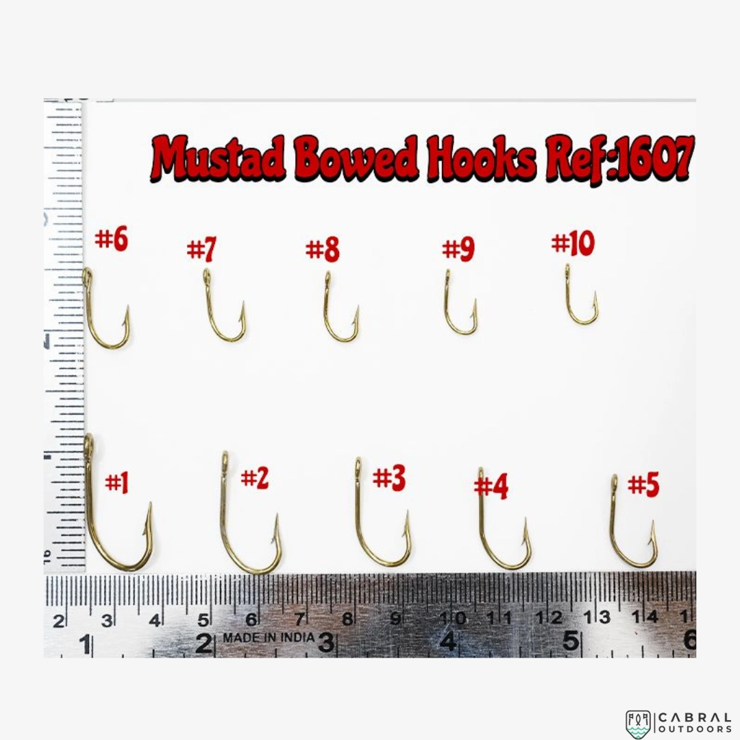Mustad Superior Bowed Hooks 1607  |100 Pcs| Size: 1-10