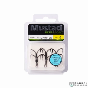 Mustad TG77 3x Jawlock Triple Grip treble hook | Size: 12-2