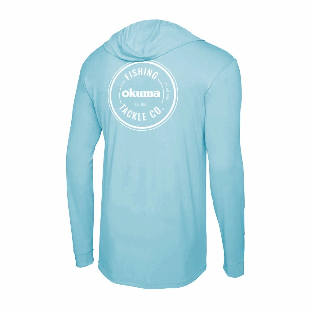 Okuma Aquatek Hooded Long Sleeve Performance Sun Shirt - Tahiti Blue