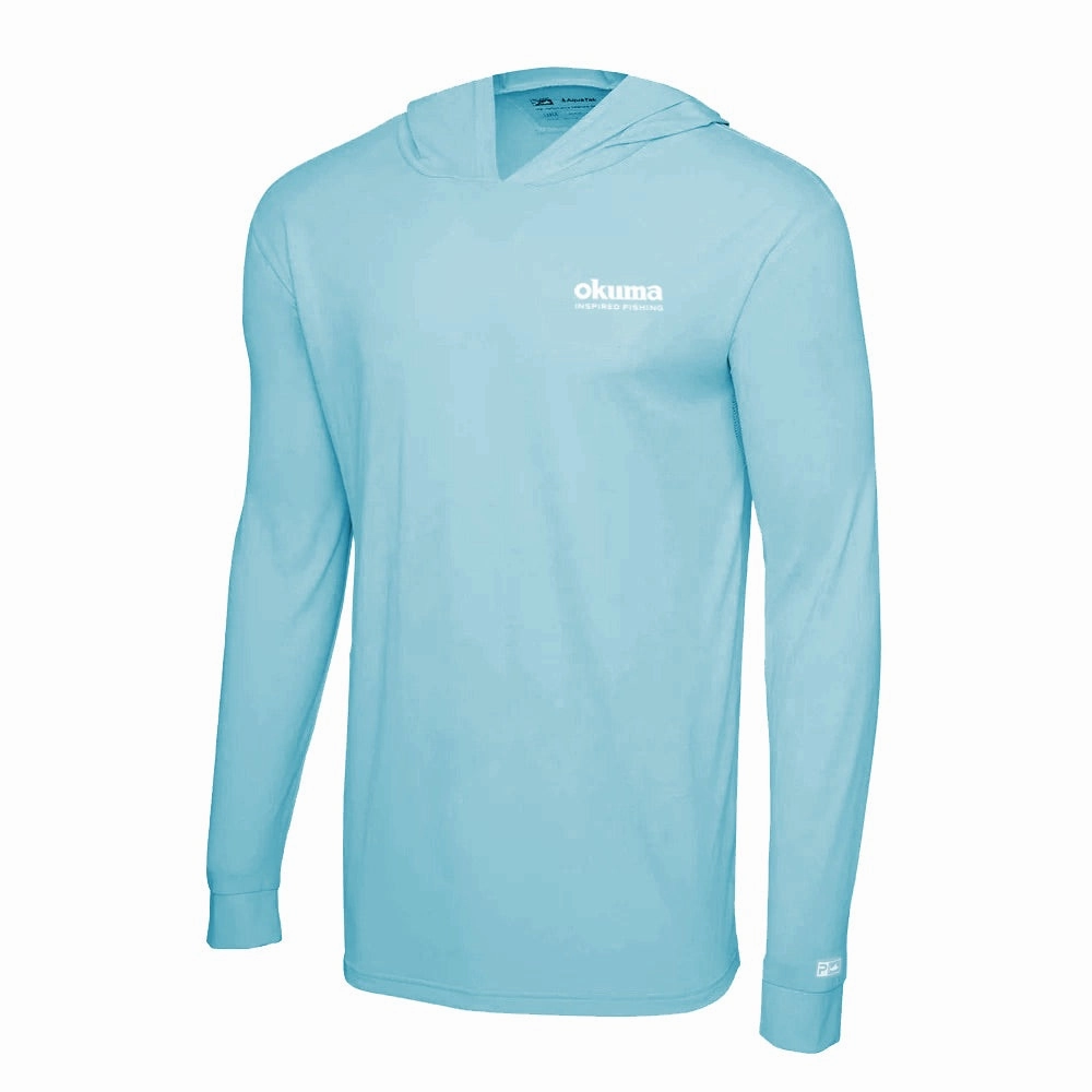 Okuma Aquatek Hooded Long Sleeve Performance Sun Shirt - Tahiti Blue