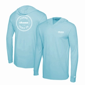 Okuma Aquatek Hooded Long Sleeve Performance Sun Shirt - Tahiti Blue