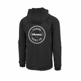 Okuma Black Hooded Scuba Sweatshirt