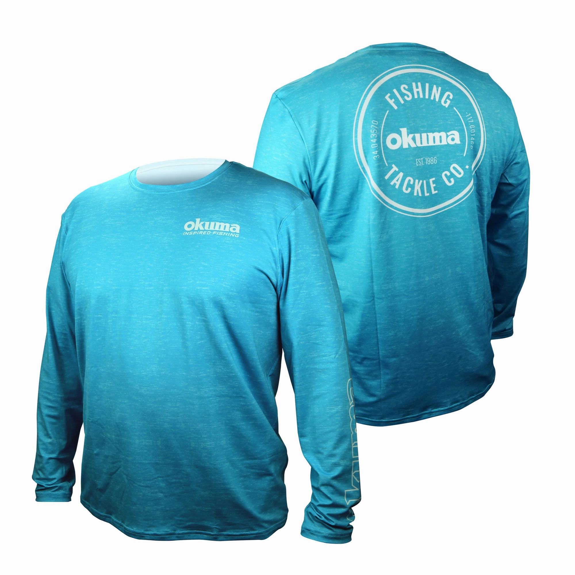 Okuma Long Sleeve Performance Sun Shirt - Blue/Green