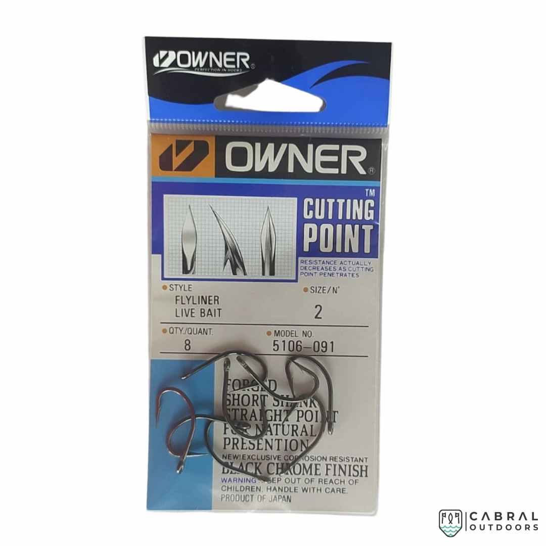 Owner 5106-091 Cutting Point FlyLiner Live Bait Hook | Size: 2 | 8pcs/pk
