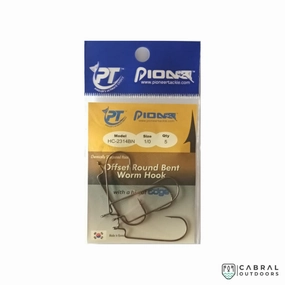 Pioneer Offset Round Bent  Worm Hooks | Size: 1/0-4/0