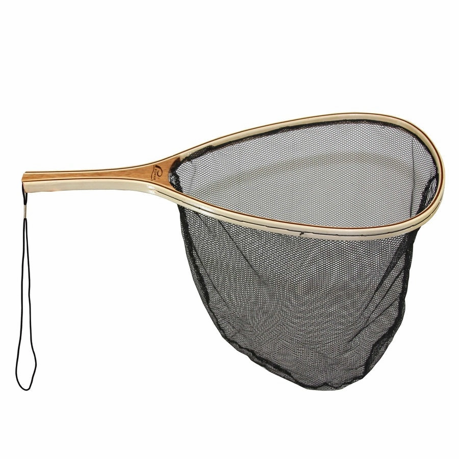 Premium Wooden Landing Trout Net - (Black Ace Nylon)