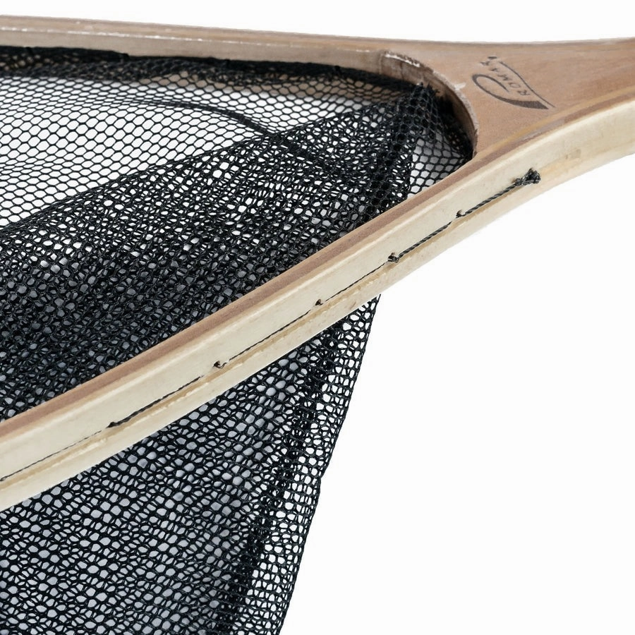 Premium Wooden Landing Trout Net - (Black Ace Nylon)