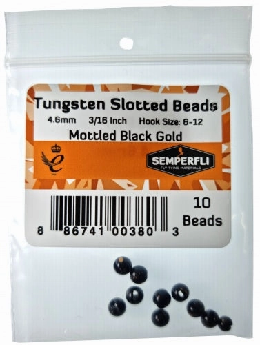 Semperfli Mottled Slotted Tungsten Beads