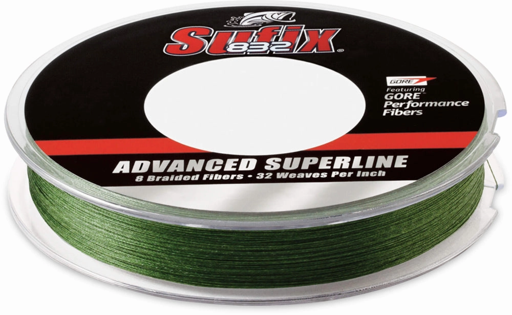 Sufix 832 Advanced Superline Low-Vis Green Braided Line - 150 Yard Standard Spool