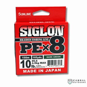 Sunline Siglon Braided Fishing Line PE X8  | 150m | Dark Green | 5-40lb