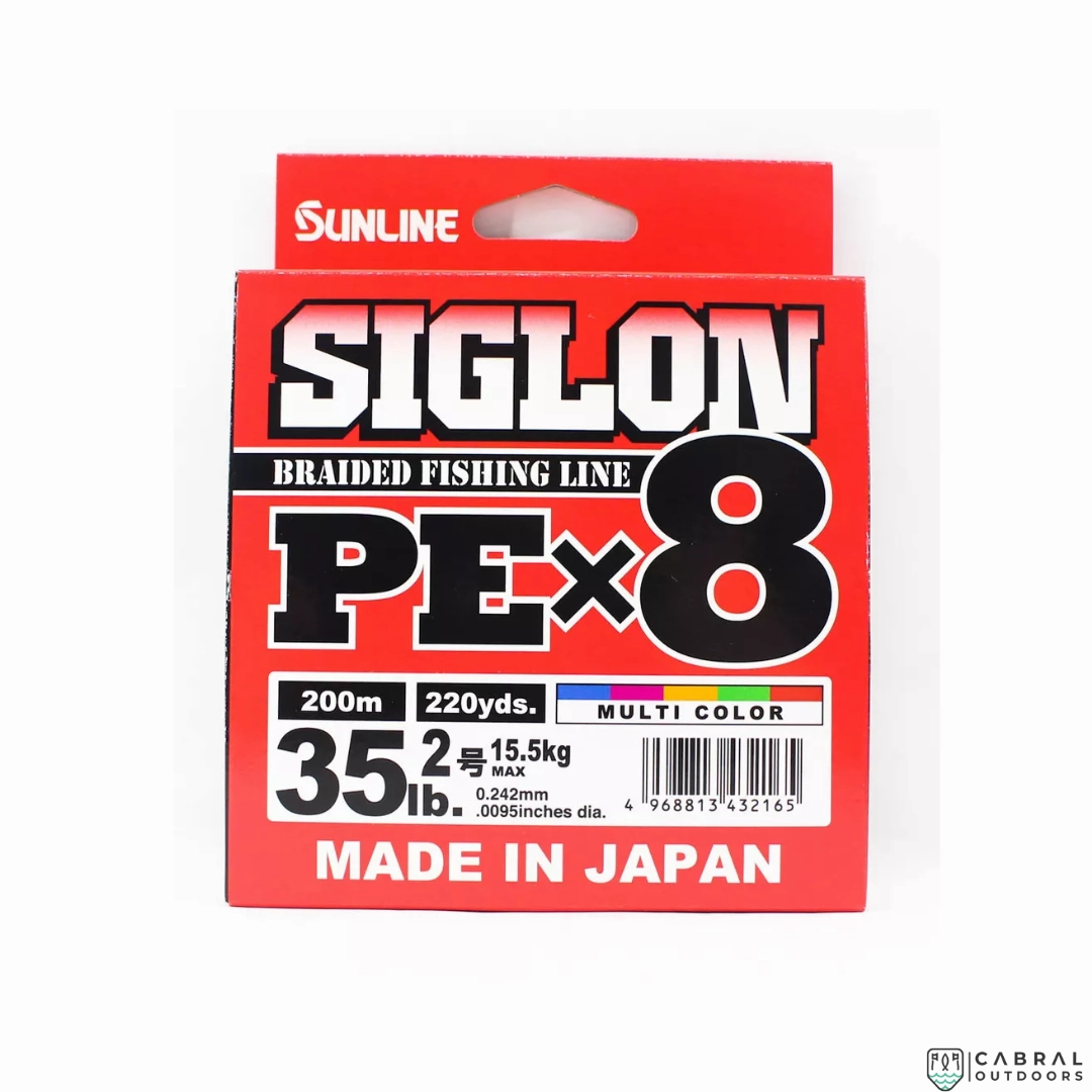 Sunline Siglon Braided Fishing Line PE X8  | 200m | Multi Color | 35lb-40lb