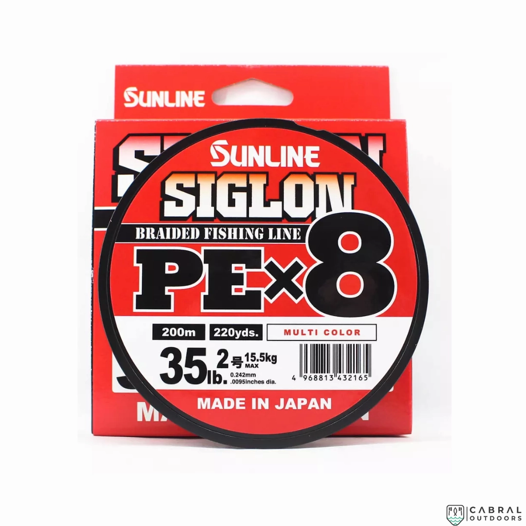 Sunline Siglon Braided Fishing Line PE X8  | 200m | Multi Color | 35lb-40lb