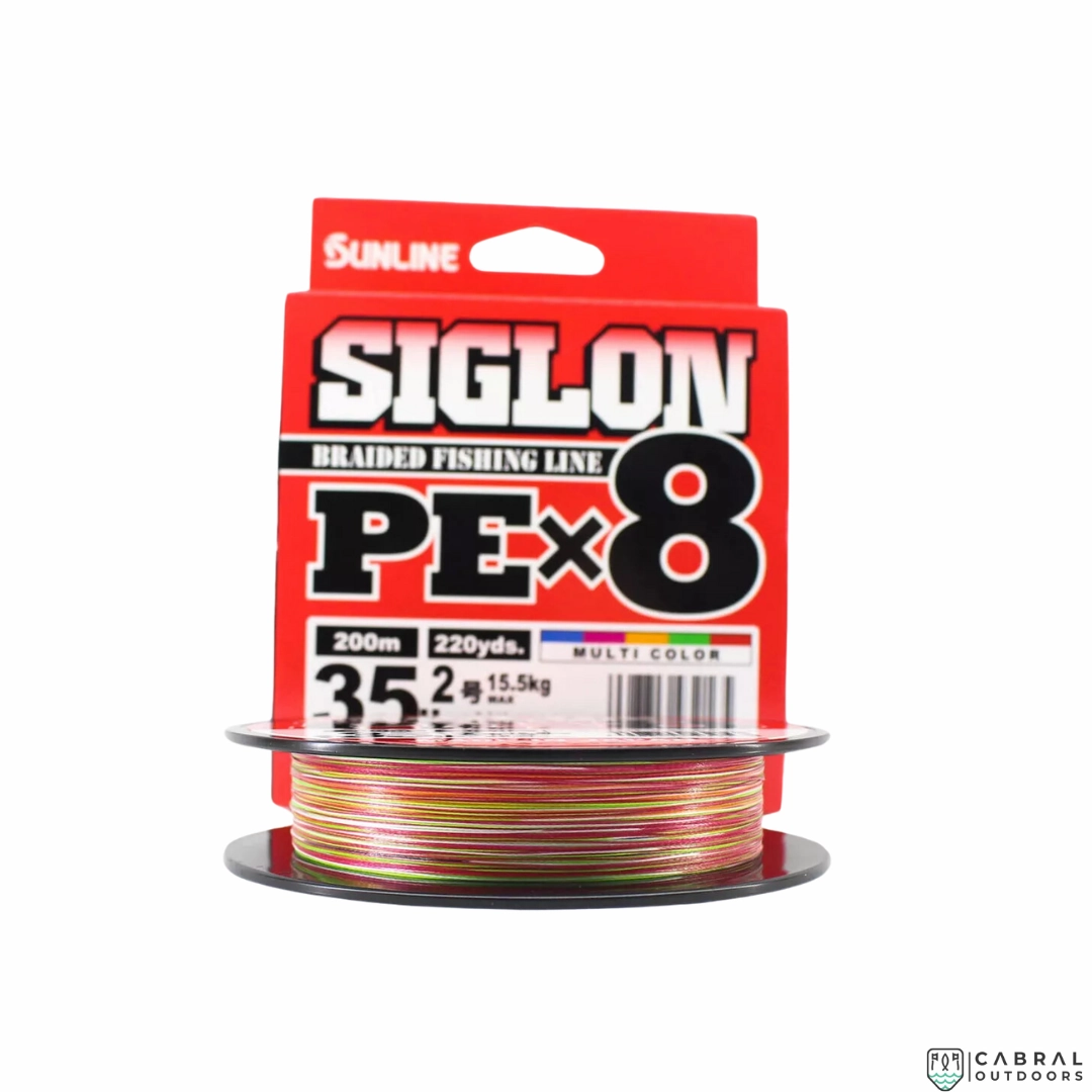 Sunline Siglon Braided Fishing Line PE X8  | 200m | Multi Color | 35lb-40lb