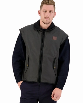 Swanndri Mens Foxton Oilskin Vest with Wool Lining