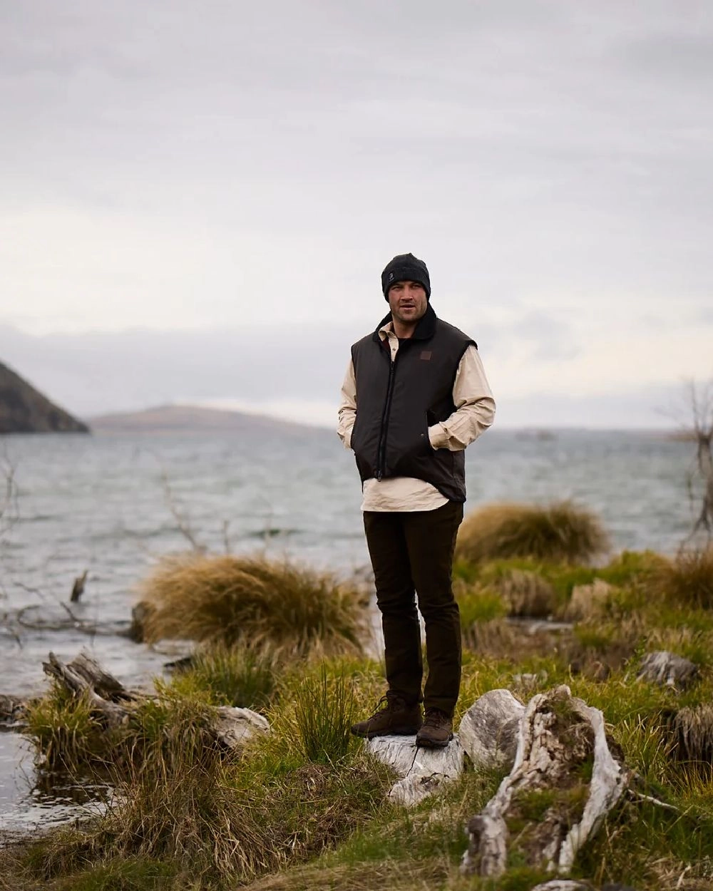 Swanndri Mens Foxton Oilskin Vest with Wool Lining