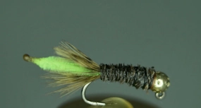Tungsten Bead Barbless Jig Peeping Caddis