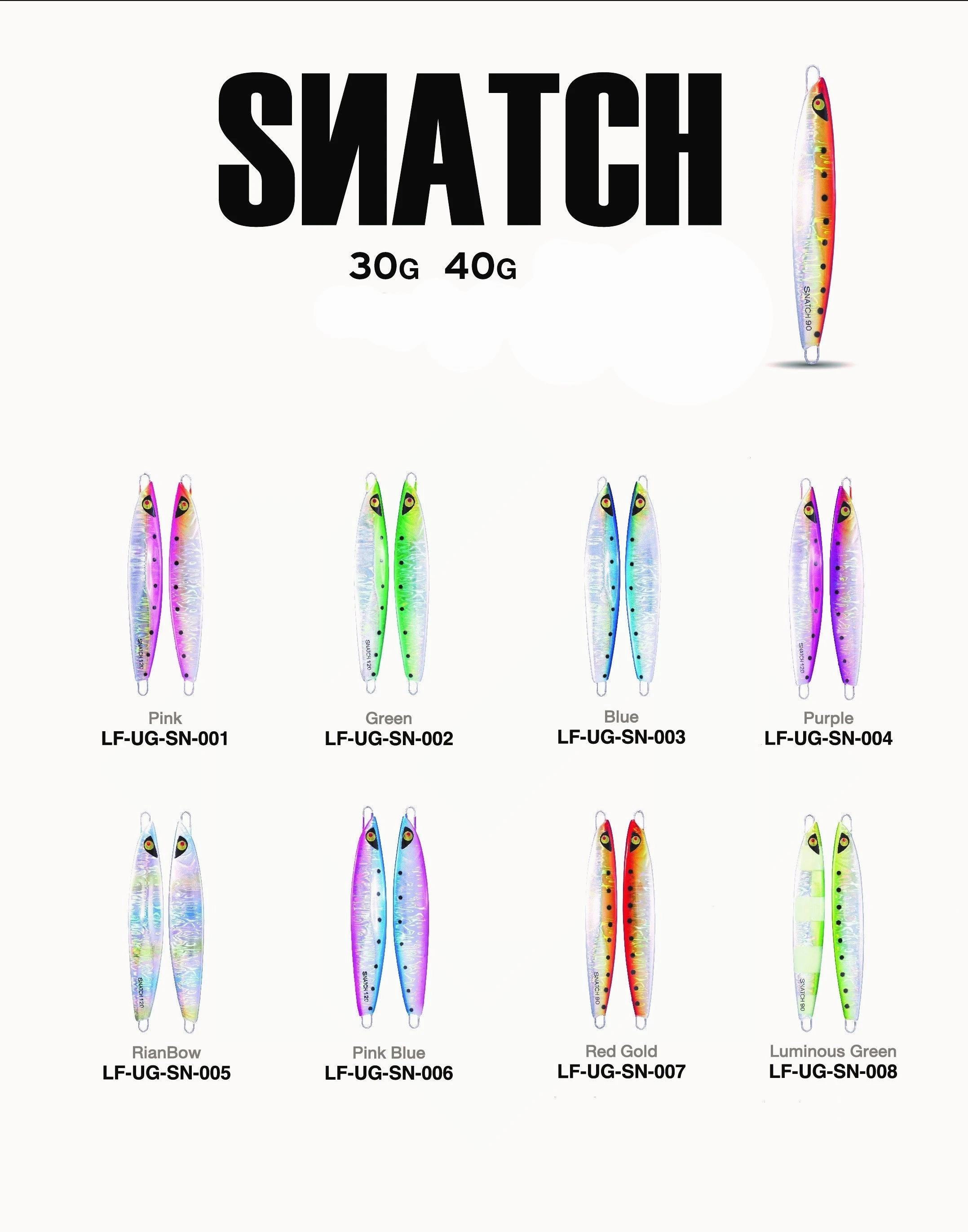 Underground Metal Jig Snatch 9.5cm | 30g and 40g (No Hooks)