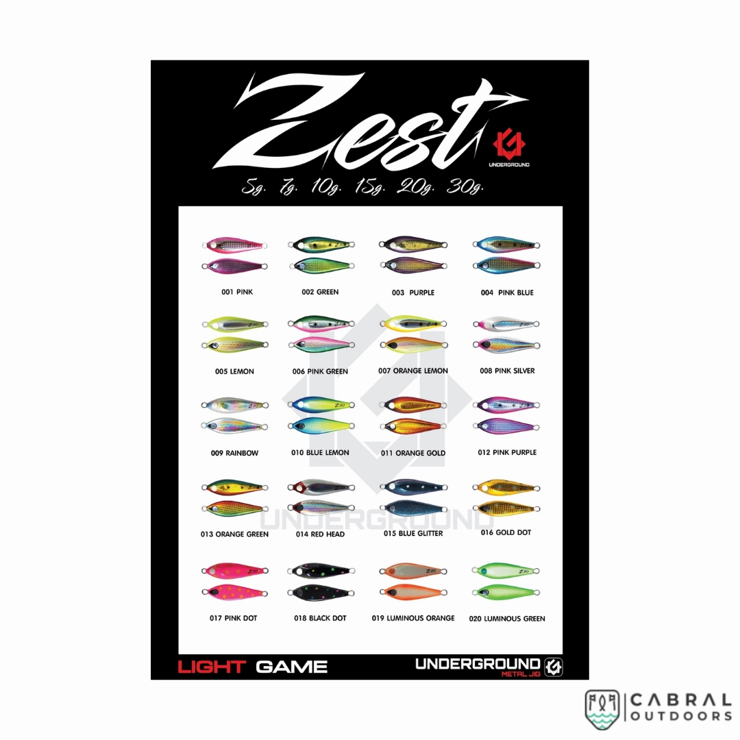 Underground Metal Jig Zest | Size: 2.8cm-5cm | Weight: 5-30g