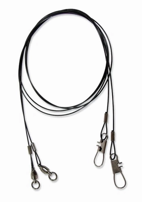 Wire Leader-Ball Bearing Swivel-Interlock Snap - 12" 30 lb